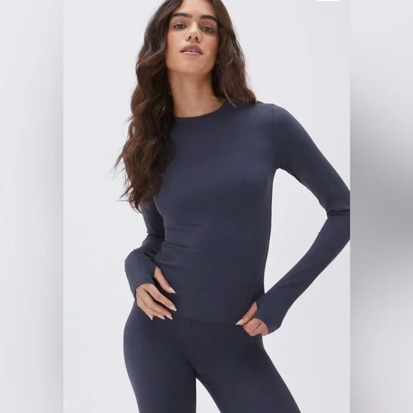 NWT Adanola Ultimate Long Sleeve Top - Midnight Blue - Picture 1 of 10